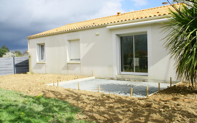 terrasse d'une maison en construction